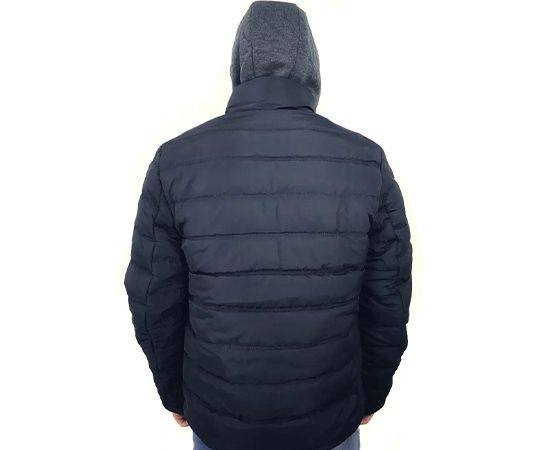 Куртка зимова LS374 з капюшоном стьобана, чоловіча, синя, р. L - 21219 thumbnail popup