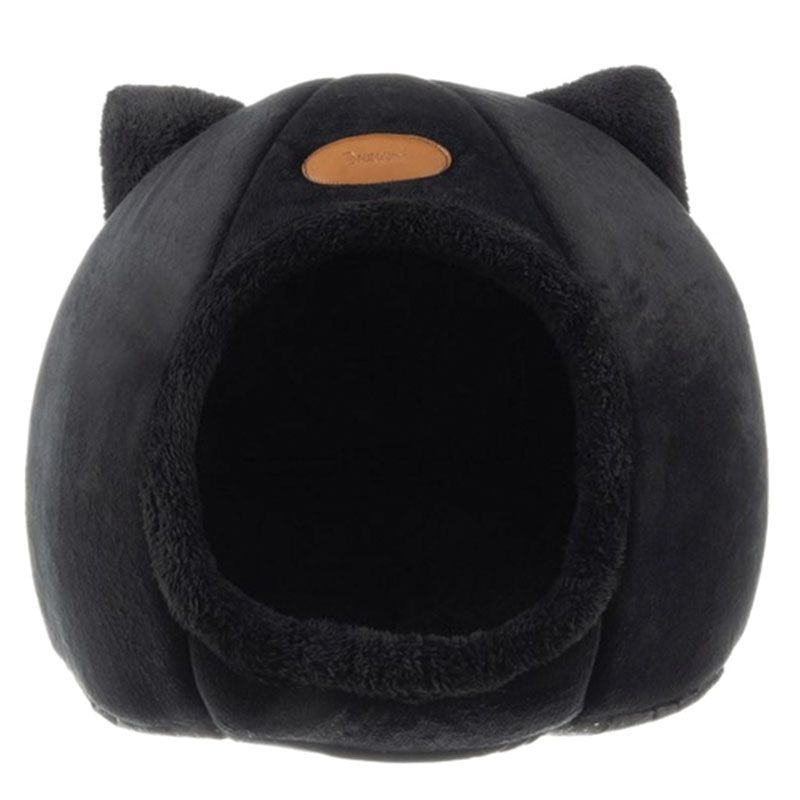 Лежанка Будиночок для кішки чорний, круглий Purlov 21947 thumbnail popup