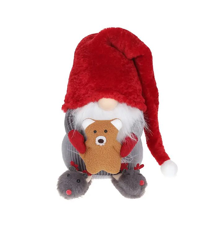 М'яка іграшка Гном з ведмедиком, 72см, колір - червоний з сірим thumbnail popup