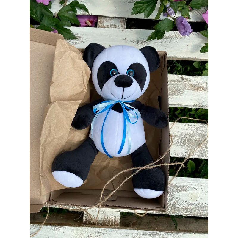 М’яка іграшка панда, чорно білий, 33 см, (М004/0) thumbnail popup