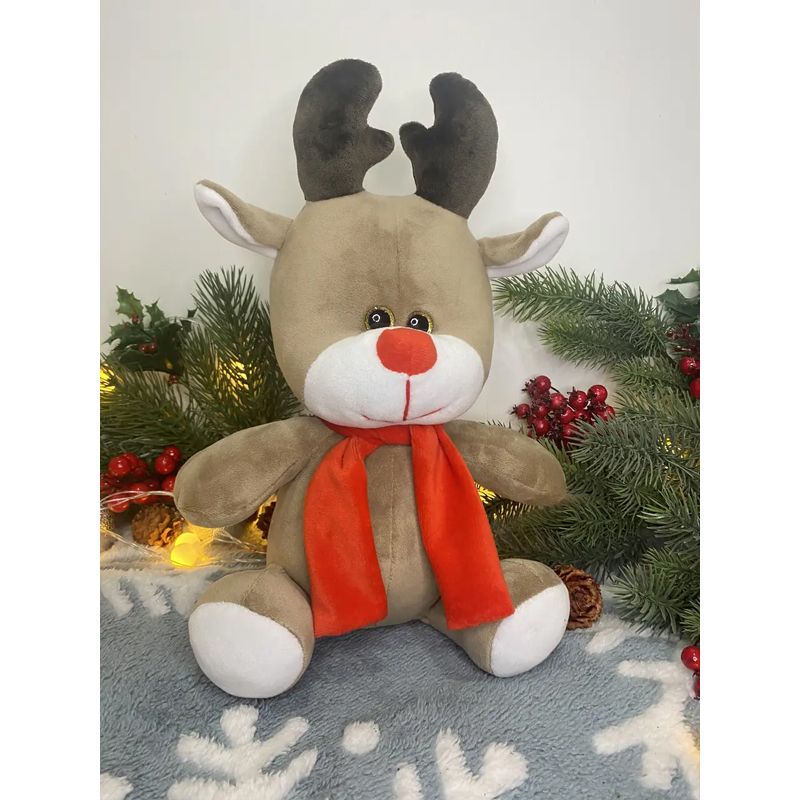М'яка іграшка різдвяний олень, бежевий, 34 см, (М012/1) thumbnail popup