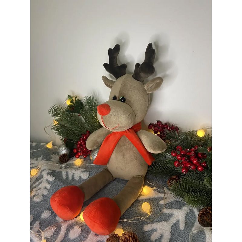 М'яка іграшка різдвяний олень, бежевий, 53 см, (М010) thumbnail popup