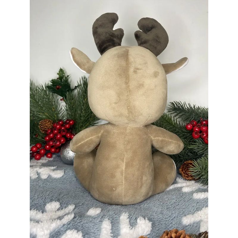 М’яка іграшка різдвяний олень з мішком, бежевий, 29 см, (М011/0) thumbnail popup