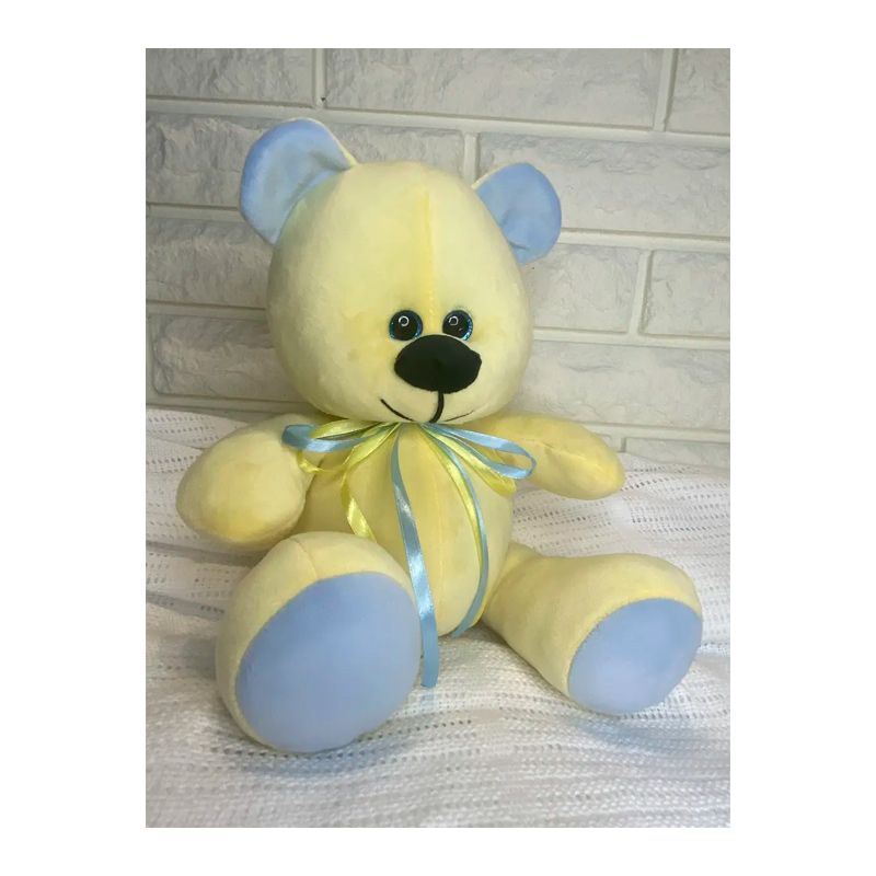 М’яка іграшка ведмедик Міллі, жовто блакитний, 33 см, (М002/09) thumbnail popup