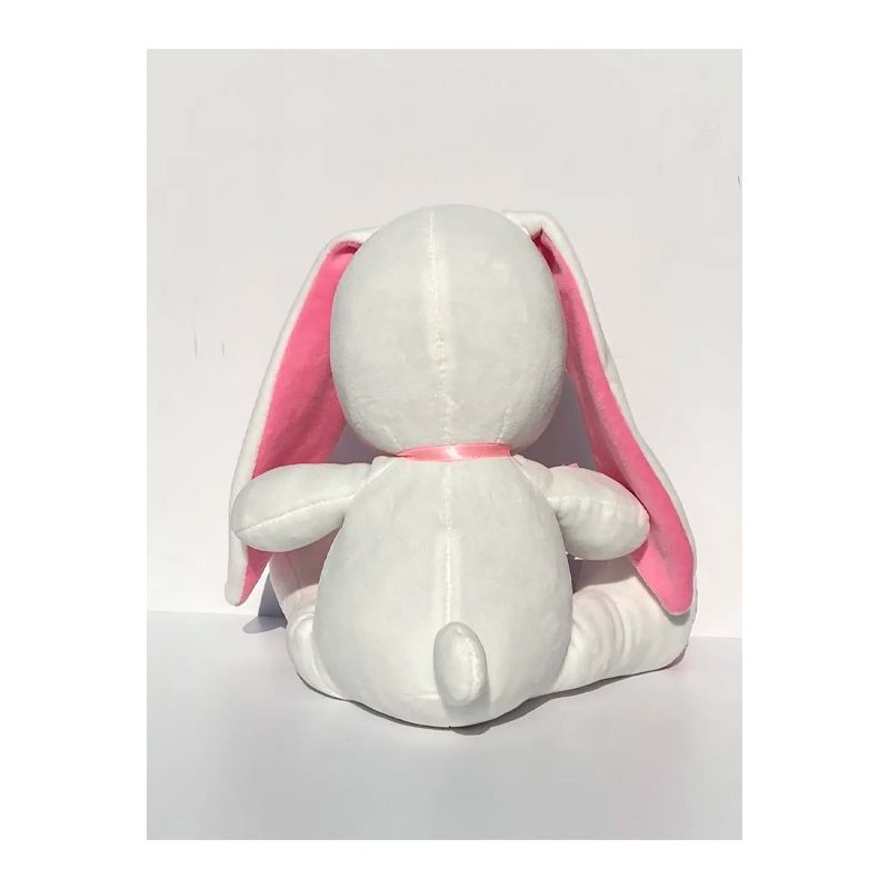 М'яка іграшка зайчик Діксі, молочний з рожевим, 33 см, (М001/02) thumbnail popup