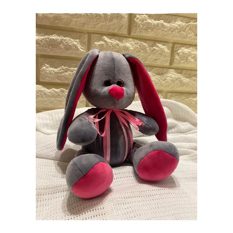 М’яка іграшка зайчик Діксі, сірий, 33 см, (М001/03) thumbnail popup
