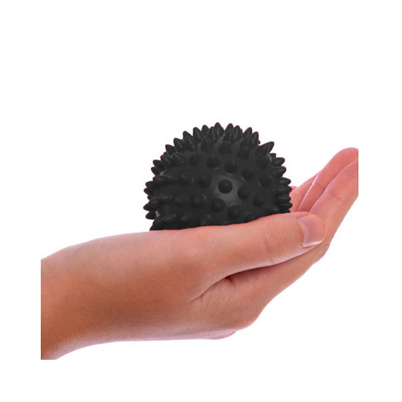 Масажний м'ячик EasyFit PVC 9 см жорсткий чорний thumbnail popup