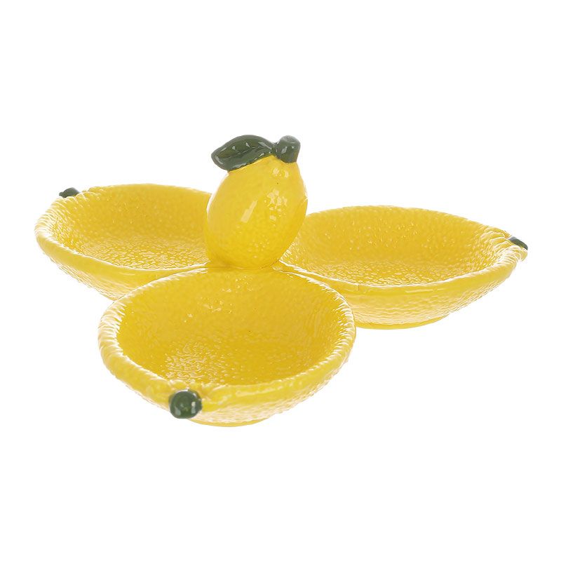 Менажниця керамічна Lemon, 24*9см, колір-жовтий thumbnail popup