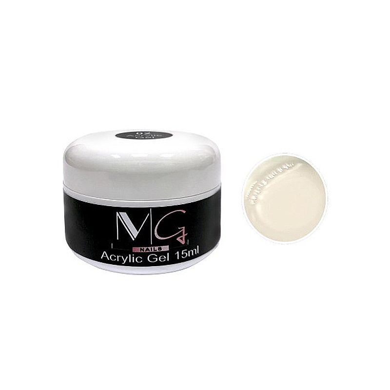 Акригель MG Nails Acrylic Gel №02 White, 15 мл thumbnail popup