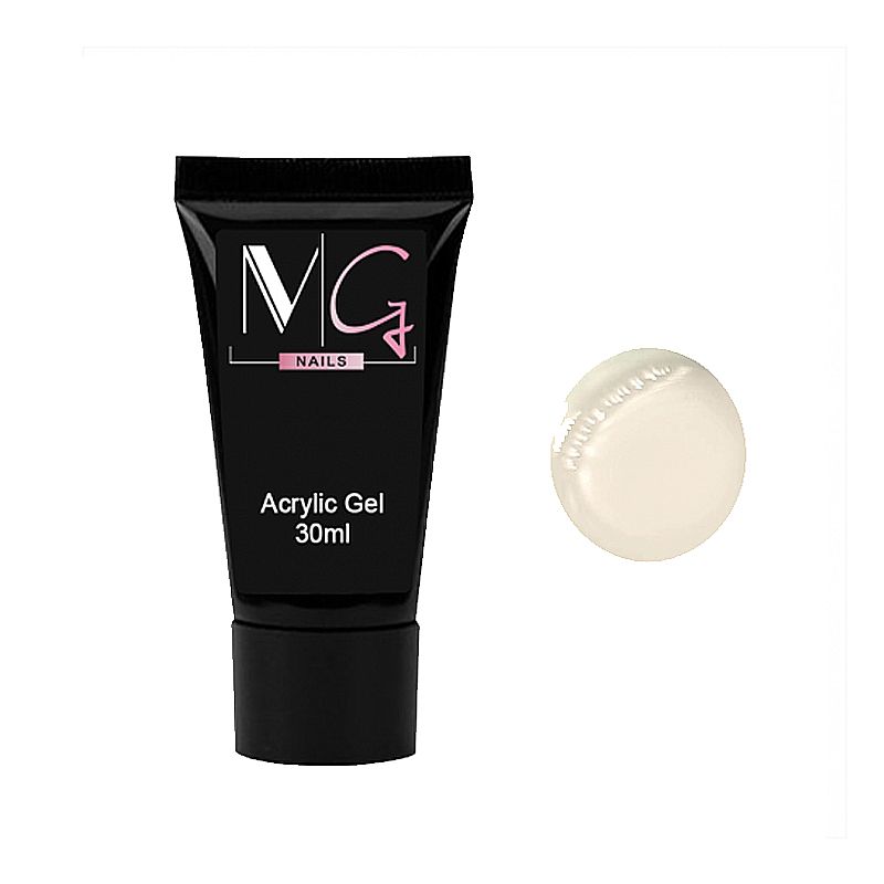 Акригель MG Nails Acrylic Gel №02 White, 30 мл thumbnail popup