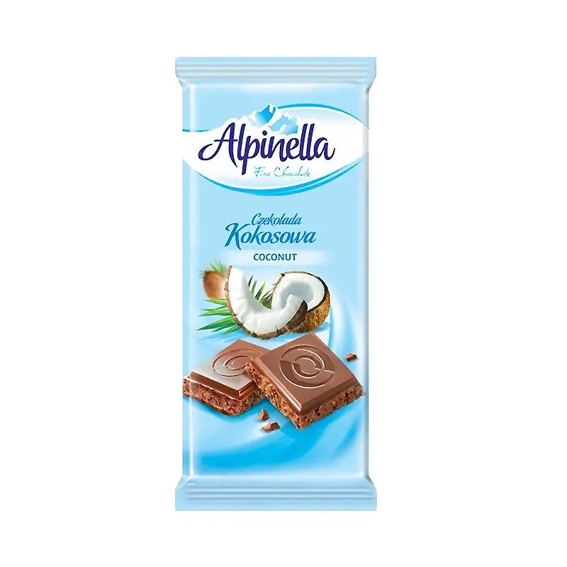 Молочний шоколад із кокосовою стружкою Alpinella Kokosowa, Польща, 90 г thumbnail popup