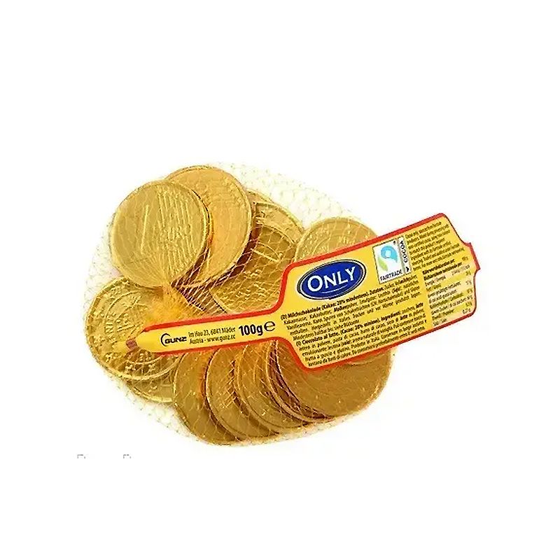 Монети та банкноти золоті шоколадні новорічні у сітці Only, 100 г (Австрія) thumbnail popup