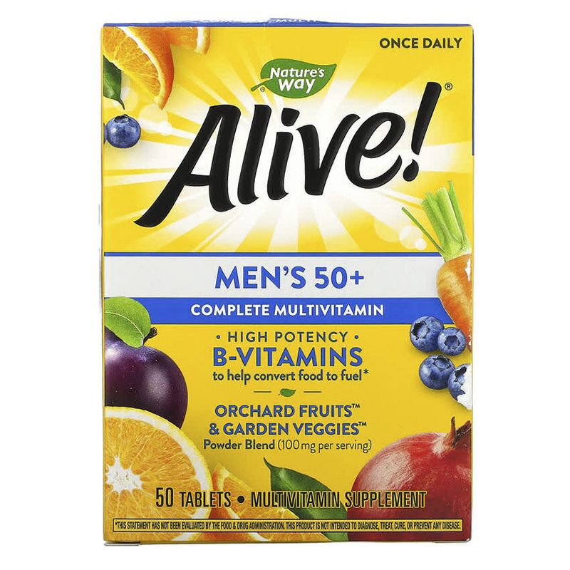 Мультивітамінний комплекс для чоловіків 50+ , 50таблеток, Alive thumbnail popup
