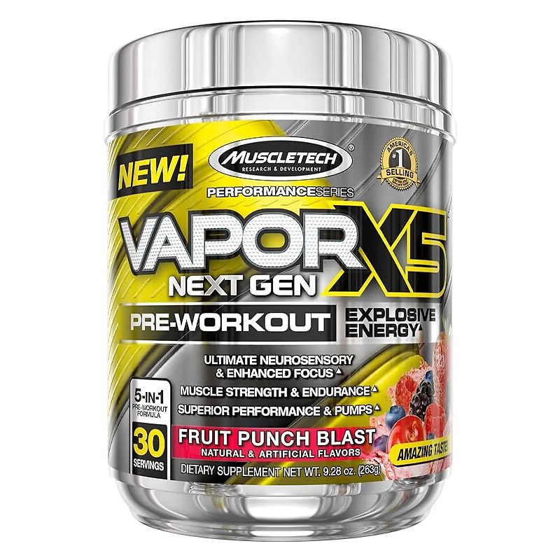 Передтренувальний комплекс Muscletech Vapor X5 Next Gen Pre-Workout 263 g (Fruit punch blast) thumbnail popup