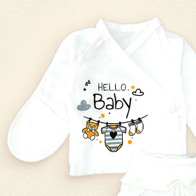 Набір Dexter's для новонародженого сорочка + повзунки "Hello Baby", молочний, 62 см (d977-2х-мл) thumbnail popup