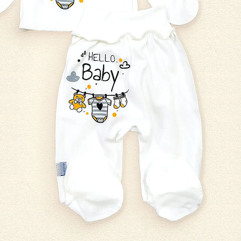 Набір Dexter's для новонародженого сорочка + повзунки "Hello Baby", молочний, 62 см (d977-2х-мл) thumbnail popup