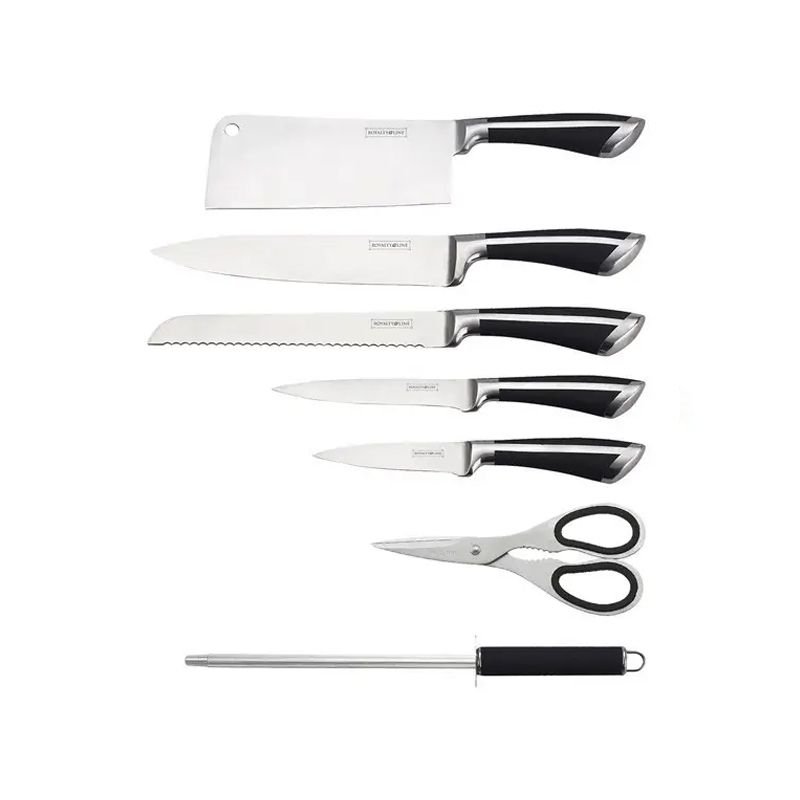 Набір ножів Royalty Linе на підставці 7 предметів, чорно-сірий (KSS 700) thumbnail popup