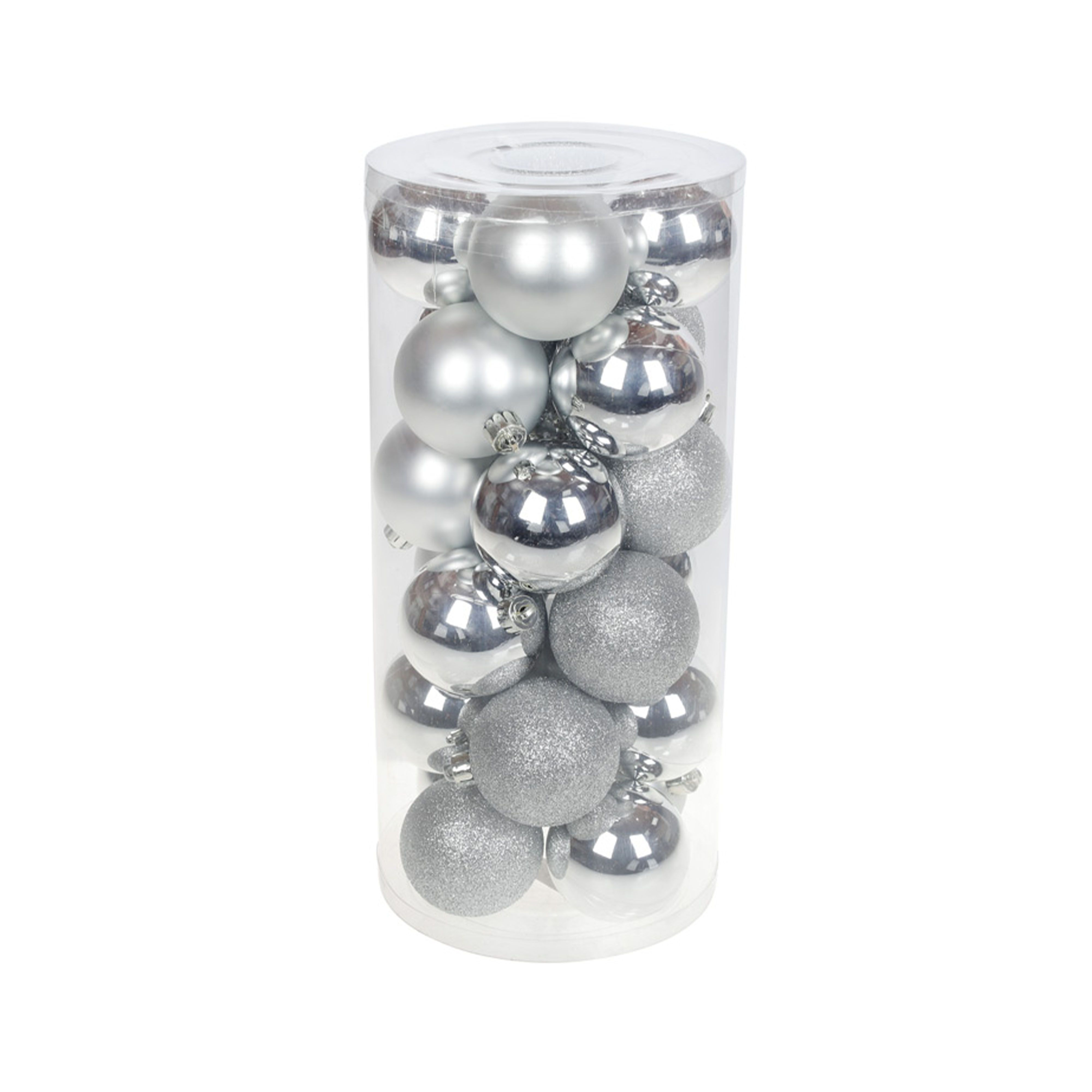 Набір ялинкових куль 6 см, колір срібло, 24 шт.(147-194)
 thumbnail popup