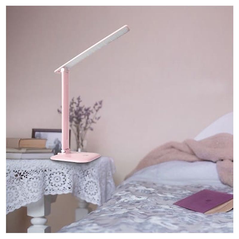 Настільний світлодіодний світильник у рожевому корпусі thumbnail popup