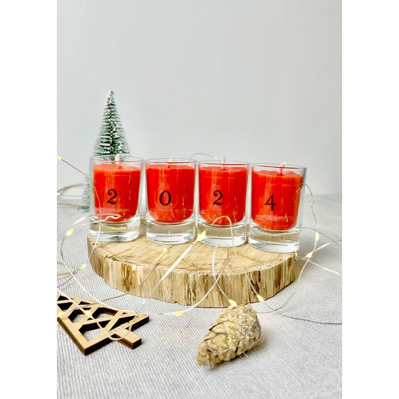 Набір подарунковий аромасвічки новорічні SOLO HOME - MULLED WINE, 4 шт, 50 мл thumbnail popup