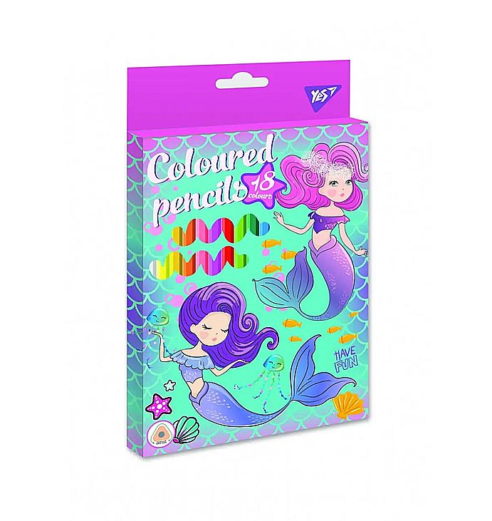 Олівці кольорові YES 18 кольорів 'Mermaid' (290599) thumbnail popup