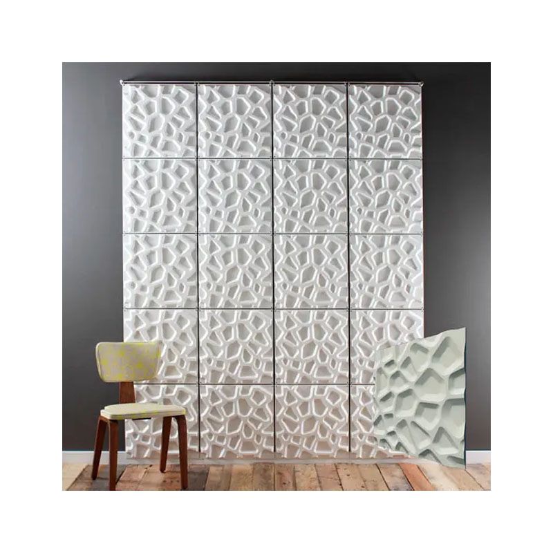 Панелі 3D Igips, "Впадіни" гіпсові стінові, для оздоблення стін, розмір 50х50см thumbnail popup