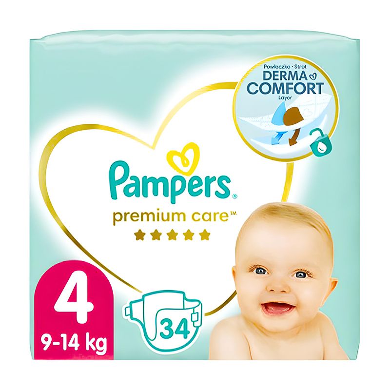 Підгузники дитячі Pampers Premium Care №4 34шт 9-14кг thumbnail popup