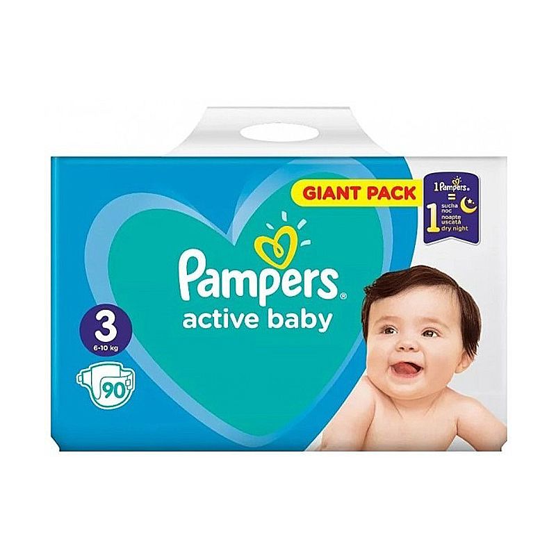 Підгузники Pampers Active Baby Dry дитячі №3, 90шт (04542)
 thumbnail popup