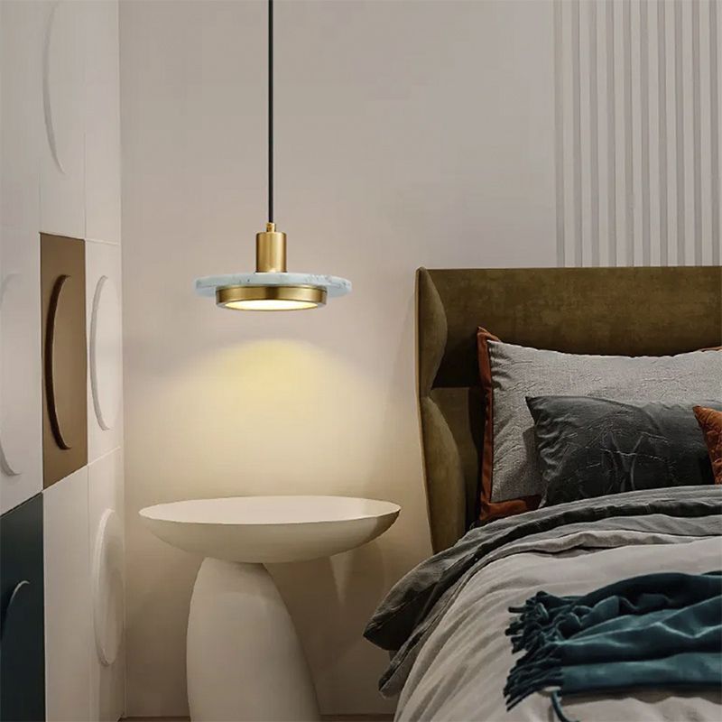 Підвіс із білим мармуровим плафоном LED в стилі Ар-деко thumbnail popup