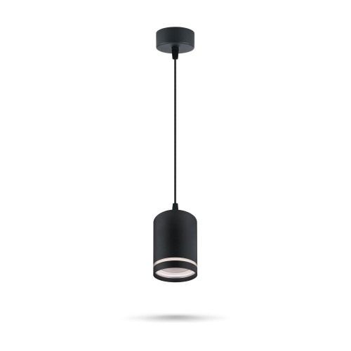 Підвісний світильник з декоративним акриловим кільцем у чорному каркасі thumbnail popup