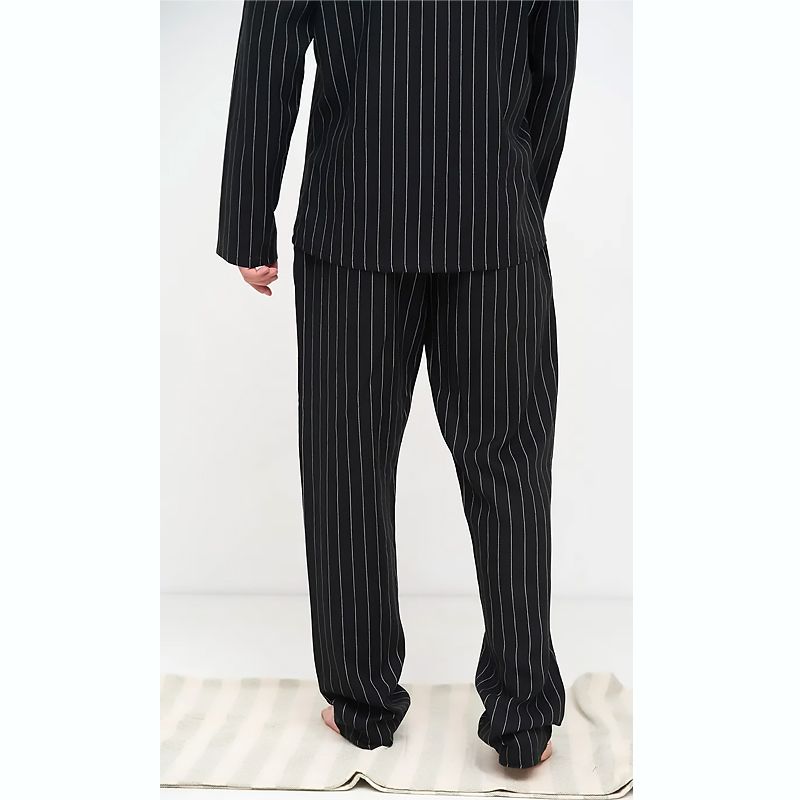 Піжама Handy Wear чоловіча у смужку льон Linen Strip, чорна, р.M (0362) thumbnail popup