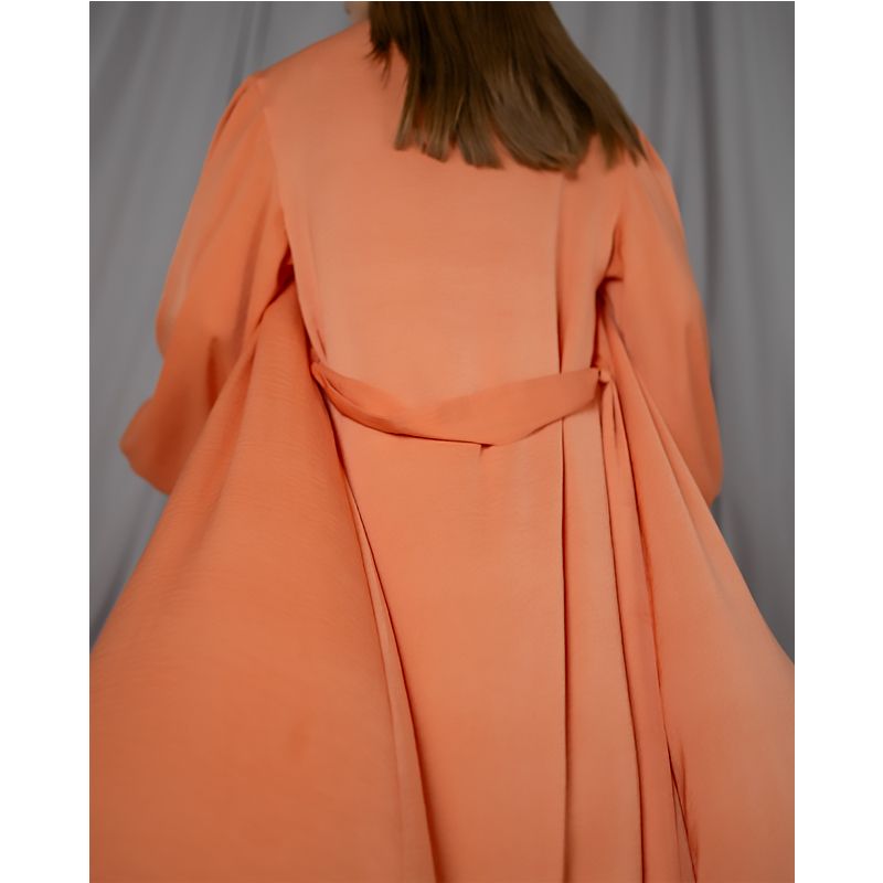 Піжамний костюм-трійка Diana шовк віскоза (бра+халат+штани) помаранчевий S-M (30107) thumbnail popup