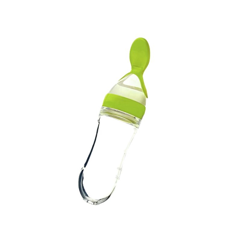 Пляшечка Sunroz для годування силіконова з ложечкою 120 мл, зелена (220919420-7) thumbnail popup