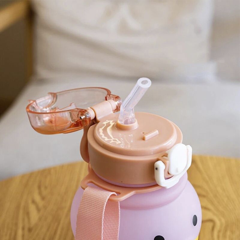 Пляшка дитяча для води рожеве Каченя, 800 мл thumbnail popup