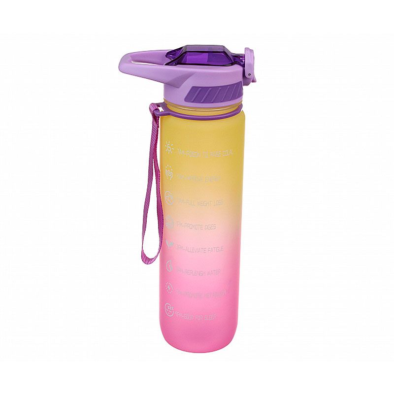 Пляшка для води Hdecor спортивна, жовто-рожева 1000 мл (67-4339) thumbnail popup