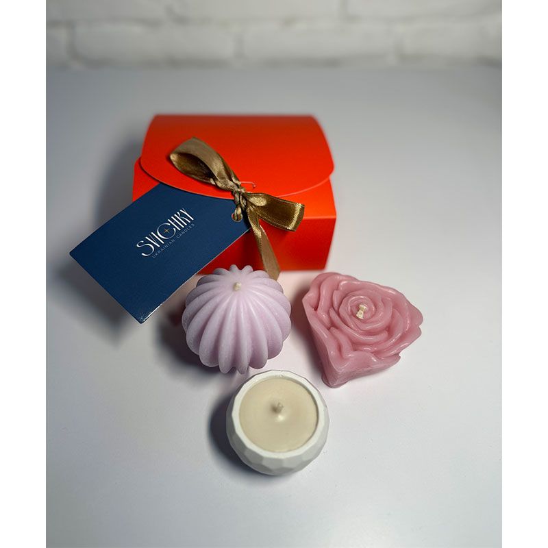 Подарунковий box S - свічки 'Шар Баллон Троянда сердце гіпс стакнчик' thumbnail popup