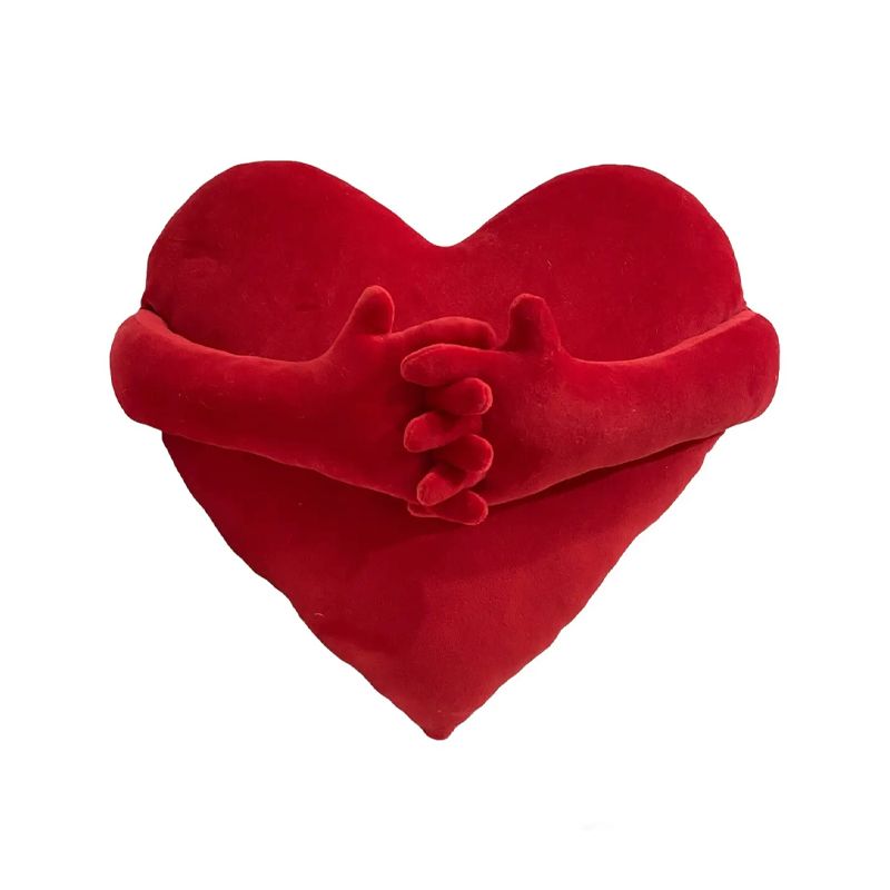 Подушка серце з ручками , 48*49, червоний, (М109/3) thumbnail popup