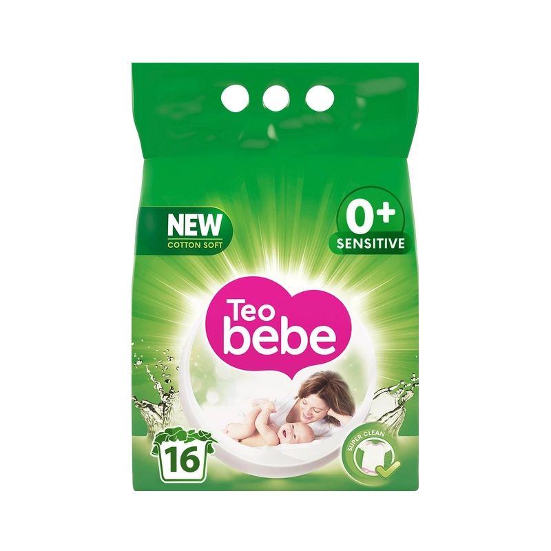 Порошок Teo Bebe New Cotton Soft Sensitive Green для прання, 2400г thumbnail popup