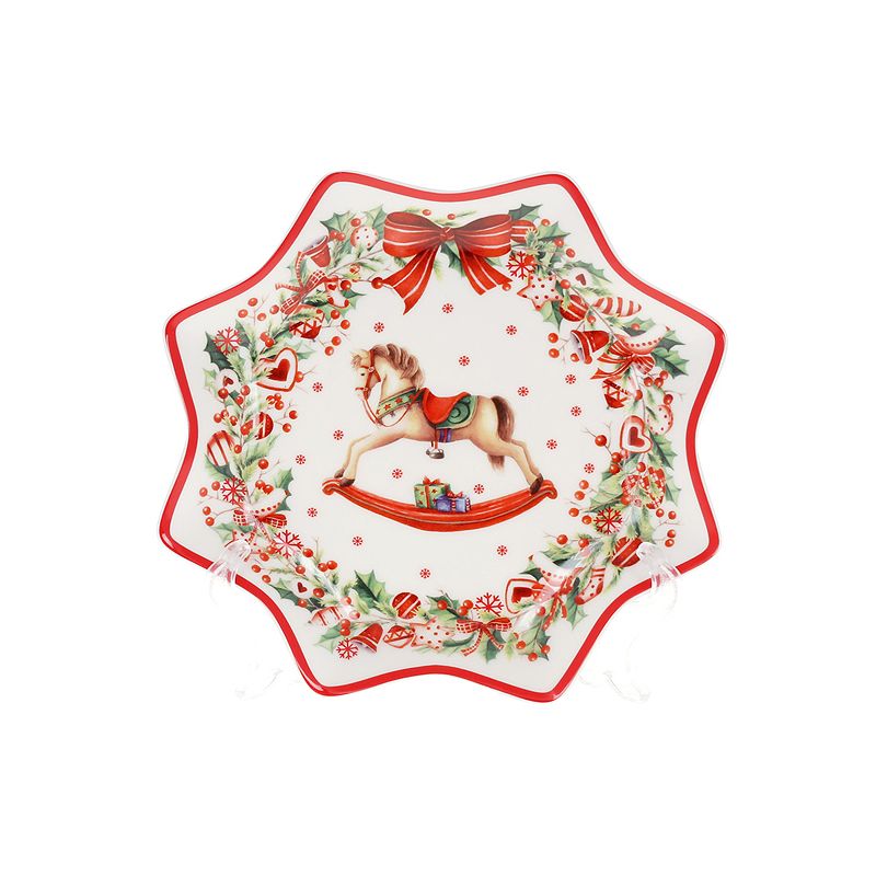 Блюдо Bonadi Різдвяна фантазія, порцелянове, фігурне 20 см (498-278) thumbnail popup