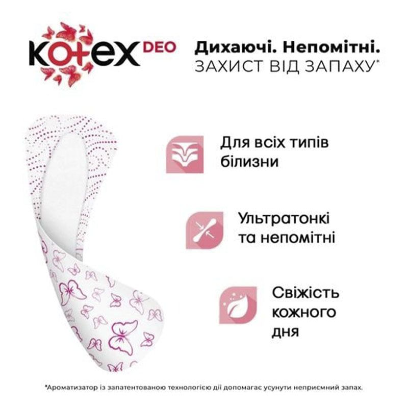 Прокладки щоденні Kotex Deo Ультратонкі 56 шт (23279) thumbnail popup