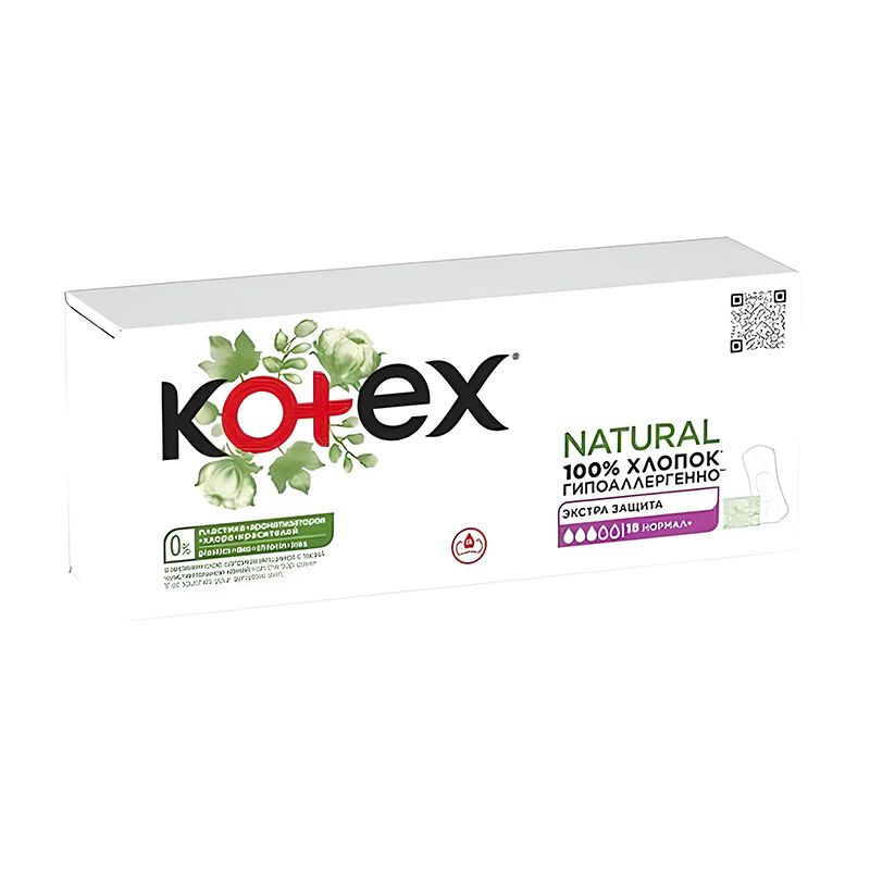 Прокладки щоденні Kotex Natural Extra Protect Normal 18 шт thumbnail popup