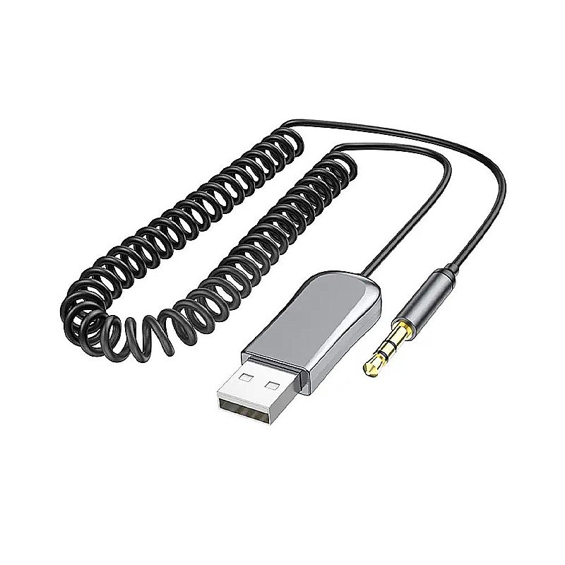 Ресівер/Бездротовий приймач Borofone BC44 Soul AUX BT with cable, 1,2м, сірий thumbnail popup