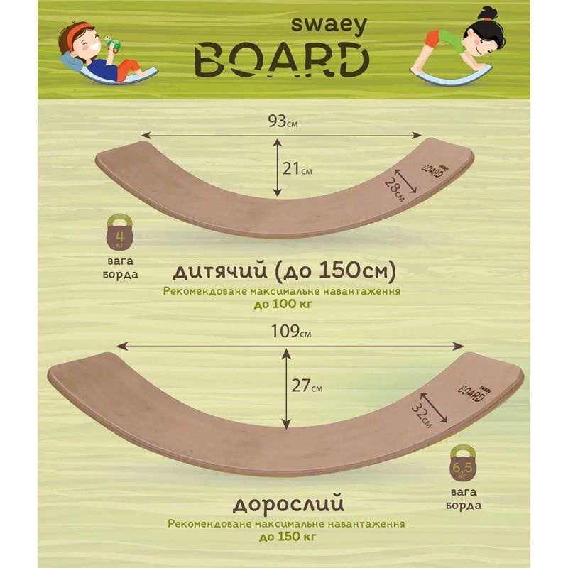 Рокерборд SwaeyBoard балансир-дошка дитяча (ДЗ129-13) thumbnail popup