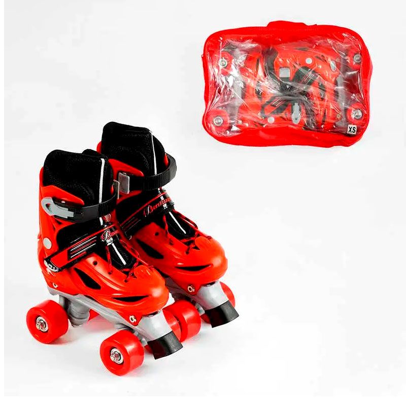 Ролики розмір 27-30 колір червоний, колеса PVC, зі світлом, d колес – 4,5 см (5490-XS) thumbnail popup
