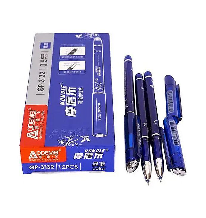Ручка гелева стирається 0,5мм, синя 12 шт. в упаковці (3132) thumbnail popup