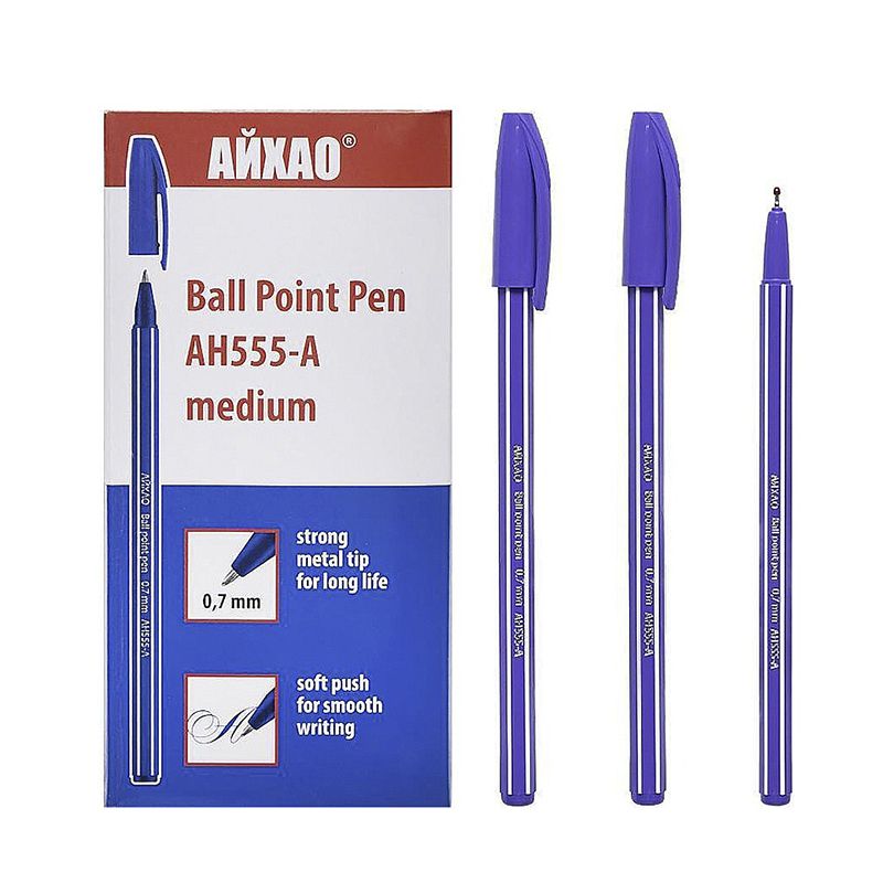 Ручка масляна AH555 АЙХАО Original фіолетова, 50 шт в упаковці (AH555фіолетова(50615)) thumbnail popup