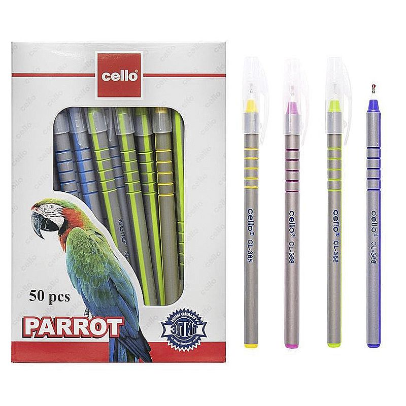 Ручка масляна PARROT Cello CL268A(368A) синя, 50 шт в упаковці (CL268A(368A)(94484)) thumbnail popup