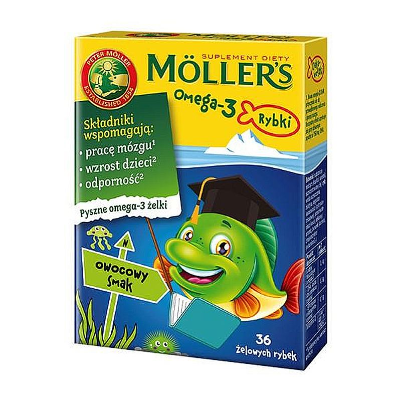 Омега та Д3 для дітей від 2х років,Mollers, фруктова, 36 рибок thumbnail popup