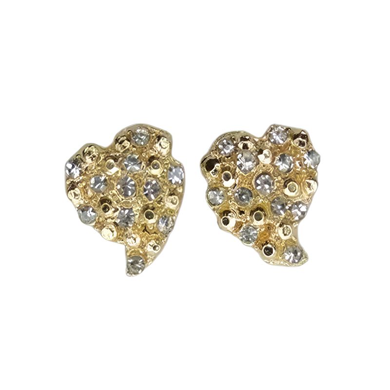 Сережки Liresmina Jewelry сережки-гудзики (пусети) Кристальне сердечко thumbnail popup