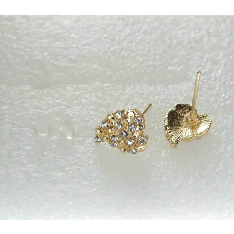 Сережки Liresmina Jewelry сережки-гудзики (пусети) Кристальне сердечко thumbnail popup